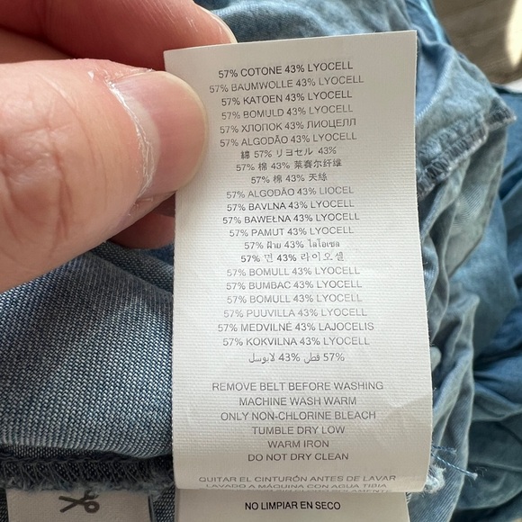 NWOT Michael Kors Denim Ruffle Tiered Layered Dress Mini Midi - XS - Picture 5 of 5